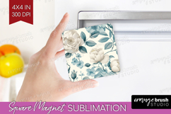 Wildflowers Magnet Sublimation - Summer Floral Square Magnet Product Image 1