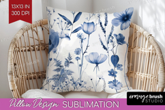 Wildflowers Pillow Sublimation - Summer Floral Pillow Cover Product Image 1