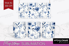 Wildflowers Mug Wrap - Summer Floral Mug PNG Sublimation Product Image 1