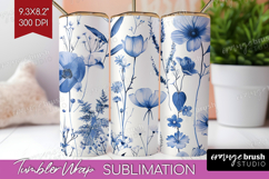 Wildflowers Tumbler Wrap - Summer Floral Tumbler PNG Product Image 1