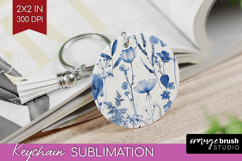 Wildflowers Keychain PNG - Summer Floral Keychain Product Image 1