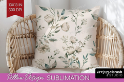 Wildflowers Pillow Sublimation - Summer Floral Pillow Cover Product Image 1