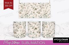 Wildflowers Mug Wrap - Summer Floral Mug PNG Sublimation Product Image 1