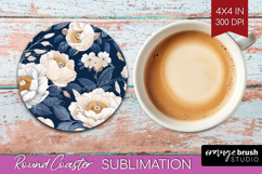 Wildflowers Round Coaster - Summer Floral Coaster PNG Product Image 1
