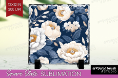 Wildflowers Slate PNG - Summer Floral Square Slate Product Image 1