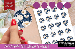Wildflowers Round Sticker - Summer Floral Printable Sticker Product Image 1