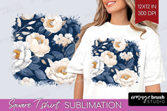 Wildflowers Square Tshirt Background - Summer Floral PNG Product Image 1