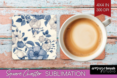 Wildflowers Square Coaster - Summer Floral Coaster PNG Product Image 1