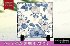 Wildflowers Slate PNG - Summer Floral Square Slate Product Image 1