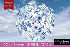 Wildflowers Wind Spinner Sublimation PNG - Summer Floral Product Image 1