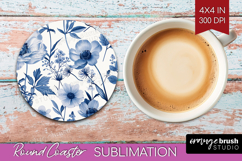 Wildflowers Round Coaster - Summer Floral Coaster PNG Product Image 1