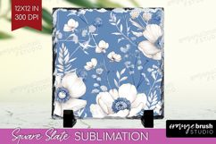 Wildflowers Slate PNG - Summer Floral Square Slate Product Image 1