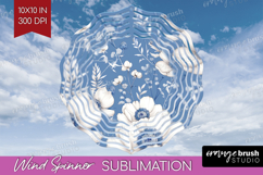 Wildflowers Wind Spinner Sublimation PNG - Summer Floral Product Image 1