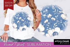 Wildflowers Round Tshirt Background - Summer Floral PNG Product Image 1