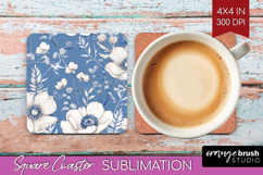 Wildflowers Square Coaster - Summer Floral Coaster PNG Product Image 1