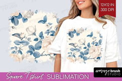 Wildflowers Square Tshirt Background - Summer Floral PNG Product Image 1