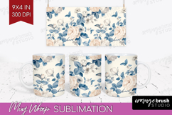Wildflowers Mug Wrap - Summer Floral Mug PNG Sublimation Product Image 1