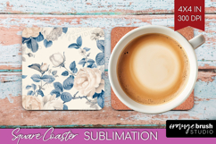 Wildflowers Square Coaster - Summer Floral Coaster PNG Product Image 1