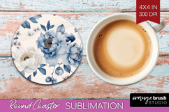 Wildflowers Round Coaster - Summer Floral Coaster PNG Product Image 1