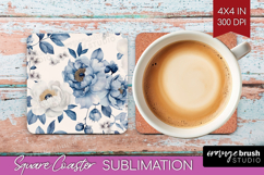 Wildflowers Square Coaster - Summer Floral Coaster PNG Product Image 1