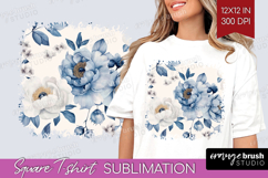 Wildflowers Square Tshirt Background - Summer Floral PNG Product Image 1