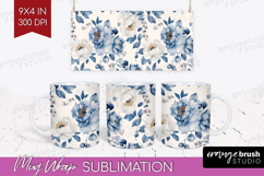 Wildflowers Mug Wrap - Summer Floral Mug PNG Sublimation Product Image 1