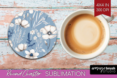Wildflowers Round Coaster - Summer Floral Coaster PNG Product Image 1