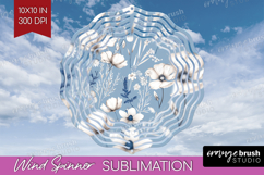 Wildflowers Wind Spinner Sublimation PNG - Summer Floral Product Image 1