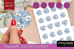 Wildflowers Round Sticker - Summer Floral Printable Sticker Product Image 1