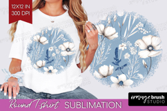 Wildflowers Round Tshirt Background - Summer Floral PNG Product Image 1