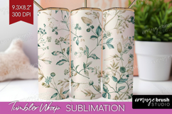 Wildflowers Tumbler Wrap - Summer Floral Tumbler PNG Product Image 1
