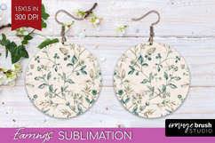 Wildflowers Round Earrings - Summer Floral PNG Sublimation Product Image 1