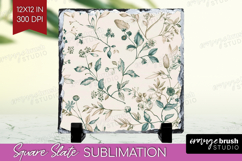 Wildflowers Slate PNG - Summer Floral Square Slate Product Image 1