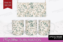 Wildflowers Mug Wrap - Summer Floral Mug PNG Sublimation Product Image 1