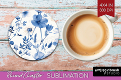 Wildflowers Round Coaster - Summer Floral Coaster PNG Product Image 1