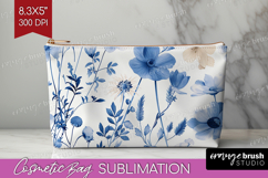 Wildflowers Cosmetic Bag - Summer Floral Makeup Bag PNG Product Image 1