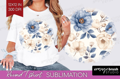 Wildflowers Round Tshirt Background - Summer Floral PNG Product Image 1