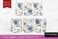 Wildflowers Mug Wrap - Summer Floral Mug PNG Sublimation Product Image 1