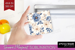 Wildflowers Magnet Sublimation - Summer Floral Square Magnet Product Image 1