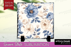Wildflowers Slate PNG - Summer Floral Square Slate Product Image 1