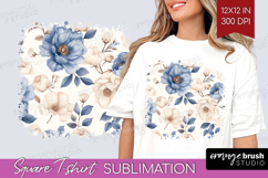 Wildflowers Square Tshirt Background - Summer Floral PNG Product Image 1
