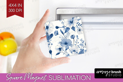 Wildflowers Magnet Sublimation - Summer Floral Square Magnet Product Image 1