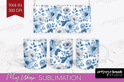 Wildflowers Mug Wrap - Summer Floral Mug PNG Sublimation Product Image 1