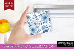 Wildflowers Magnet Sublimation - Summer Floral Square Magnet Product Image 1