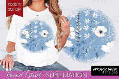 Wildflowers Round Tshirt Background - Summer Floral PNG Product Image 1