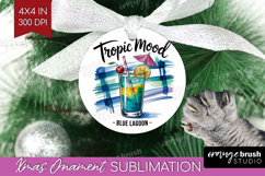Blue Lagoon Cocktail Ornament PNG Summer Drink PNG Product Image 1