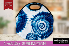 Blue Tie Dye Lunch Bag - Shibori Lunch Bug PNG Sublimation Product Image 1
