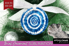 Blue Tie Dye Ornament PNG - Shibori PNG Sublimation Product Image 1