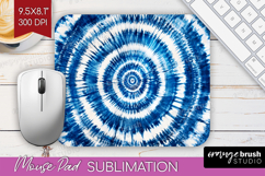 Blue Tie Dye Mouse Pad Sublimation - Shibori Mousepad PNG Product Image 1