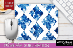 Blue Tie Dye Mouse Pad Sublimation - Shibori Mousepad PNG Product Image 1
